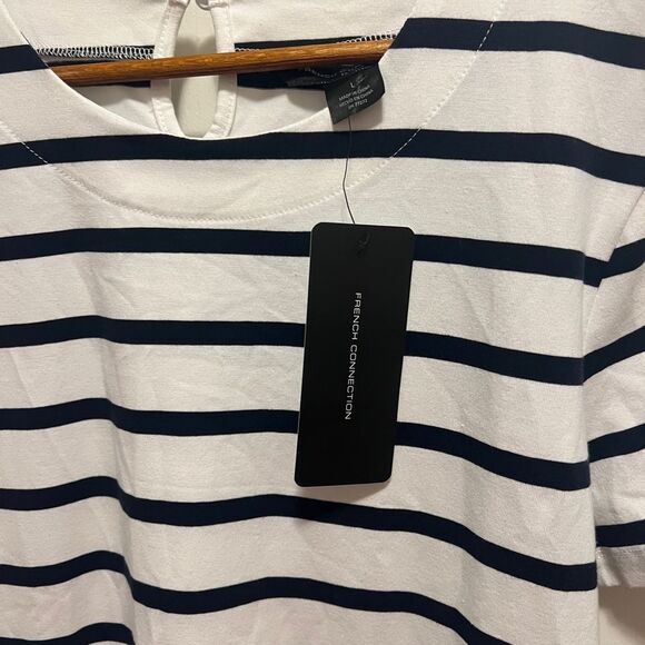 French Connection Black and White Striped Dress - Picture 4 of 6